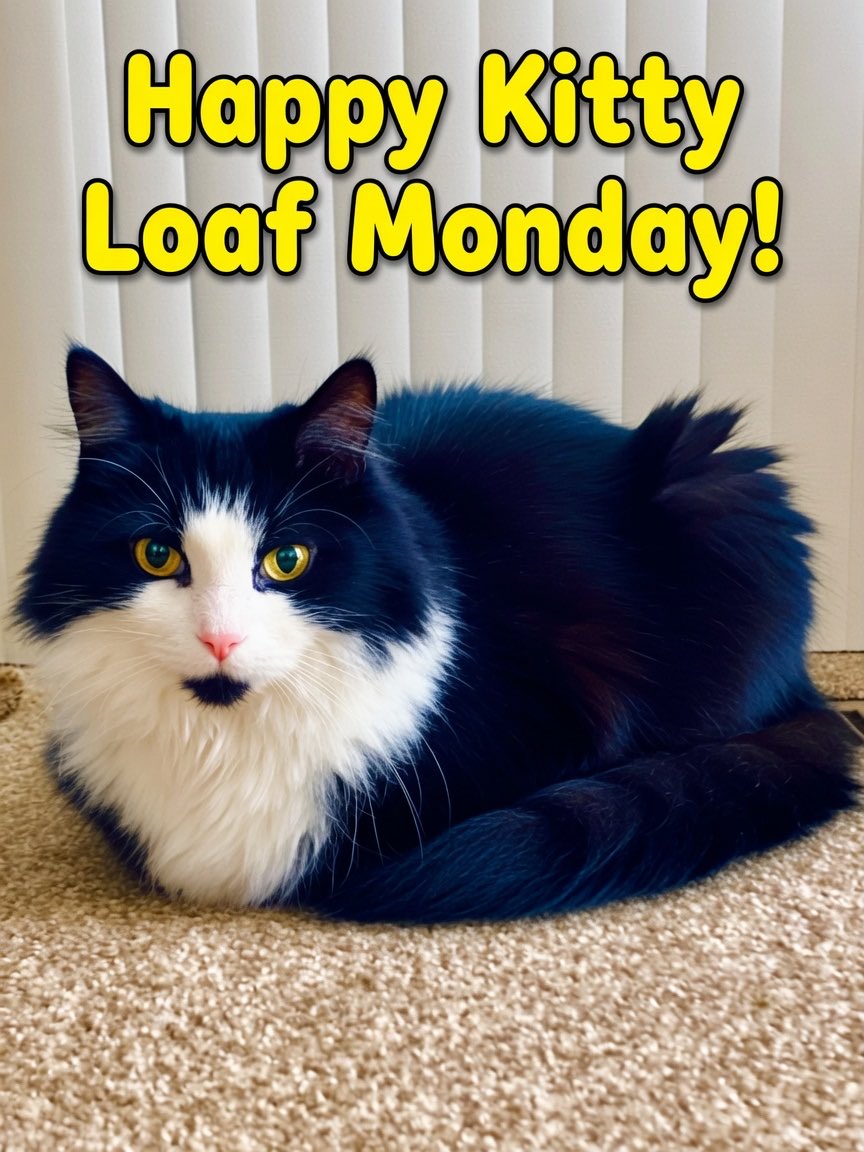 MemeCat99014509's tweet photo. ๐พZero plans. Zero worries. Just
confidence & a fluffy ๐.๐พ
Happy Kitty Loaf Monday!
๐พ๐ค๐ค~Sally๐ฝ
#KittyLoafMonday #CatsOfX #CatsOfTwitter #AnimalLover #CatPosts #TuxedoCats #MondayVibe #PetsOfX #Cats https://t.co/r2sFF8eRKV