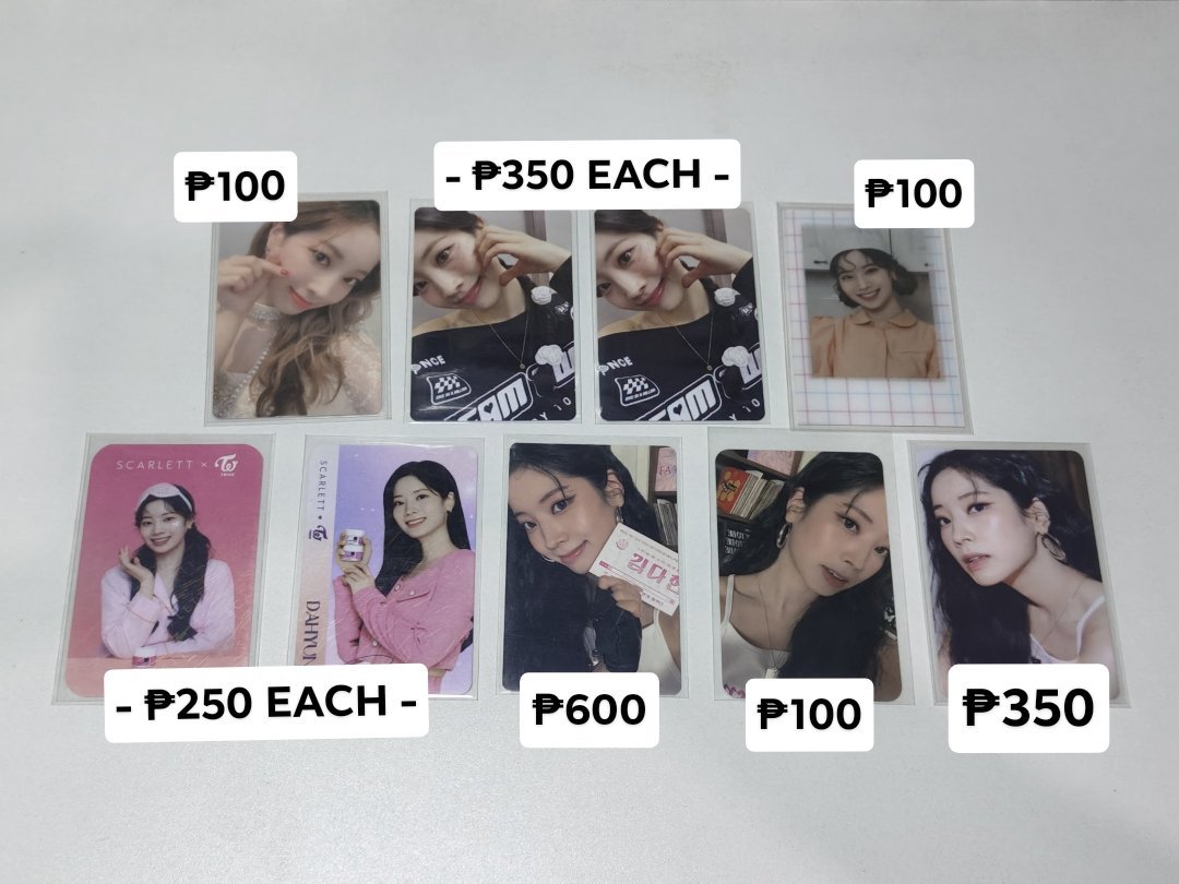 jps_kart's tweet photo. WTS/LFB ONHAND Part 2

TWICE DAHYUN PHOTOCARDS
💯 Official Photocards

Prices are stated in each photos.

❌ Sensitive buyer

DOP: July 15, 2026
MOP: GCash, Maya, Maribank
MOD: Sco, J&amp;T, Lalamove https://t.co/r7h2IFmtUS