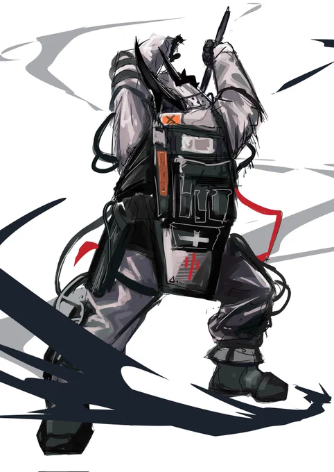#アークナイツ版深夜の真剣お絵かき60分一本勝負 マドロック好き。
