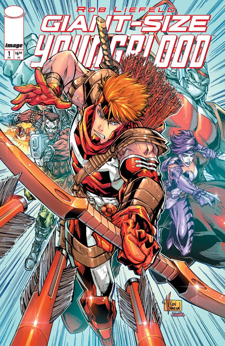 robertliefeld's tweet photo. Today is the last chance to order these fine covers by some of today’s fresh “Young Blood’s”! Giant Size Youngblood #1 is 30 pages of my story &amp; art with all new characters that are the focus of the future! https://t.co/SMIX5i8MNN