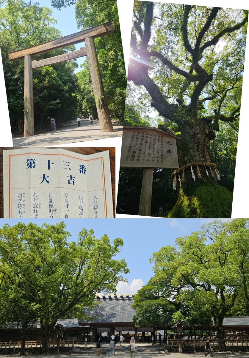 tomie79's tweet photo. 名古屋🚅

熱田神宮へ⛩️

綺麗で立派な神社
緑もたくさん🌳
素敵なところでした✨

おみくじ
大吉だぜぃ🙏

たくさん歩いたので
水分補給🍺😆
名古屋の美味しい
つまみ🍢にも大満足😋

バスに乗って
本日の目的地
大須へ～🚍️ https://t.co/7ukB50EWwZ
