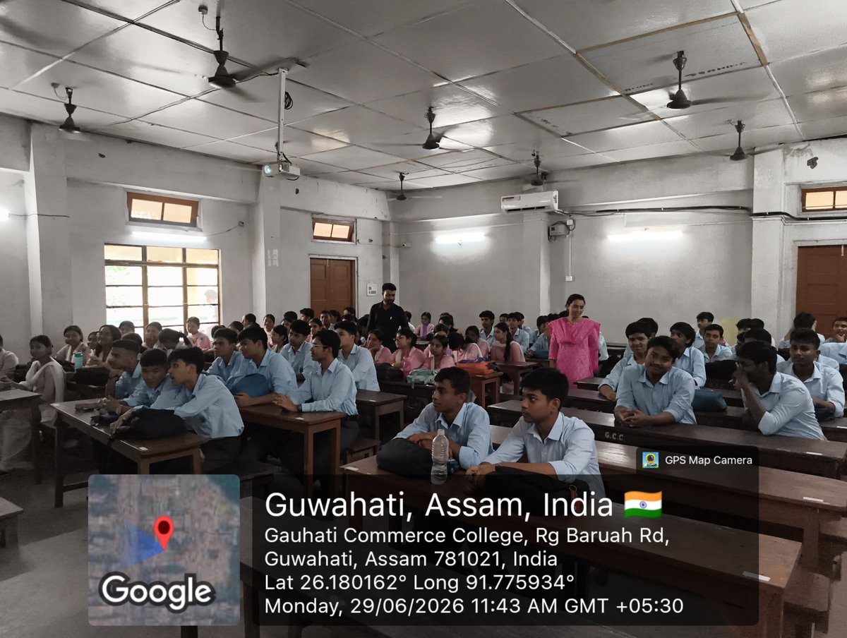 GCC_1962Assam's tweet photo. Celebration of National Statistics Day, on June 29, 2026 at Gauhati Commerce College, organised by the  Department of Mathematics- Statistics
 Around 75 students and teachers  attended the programme and addressed the students on the scope and importance of Statistics. https://t.co/bgaZ9BLlGC