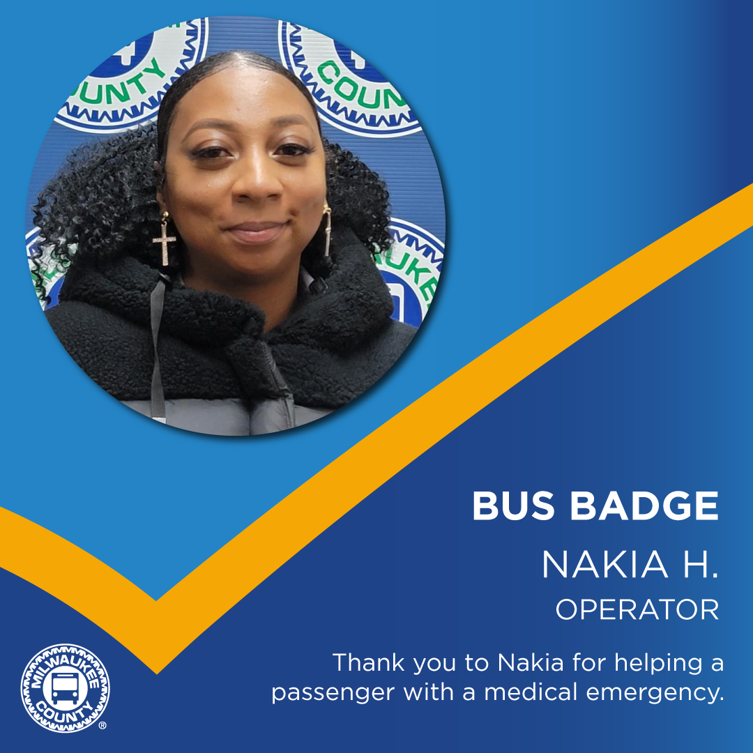 RideMCTS's tweet photo. When a rider on Route 19 needed medical assistance, MCTS Operator Nakia H. acted fast, contacting dispatch so help could arrive right away.

Thank you, Nakia H., for your quick thinking, professionalism, and commitment to passenger safety!

#MCTSExcellence https://t.co/2QQo4wASjC