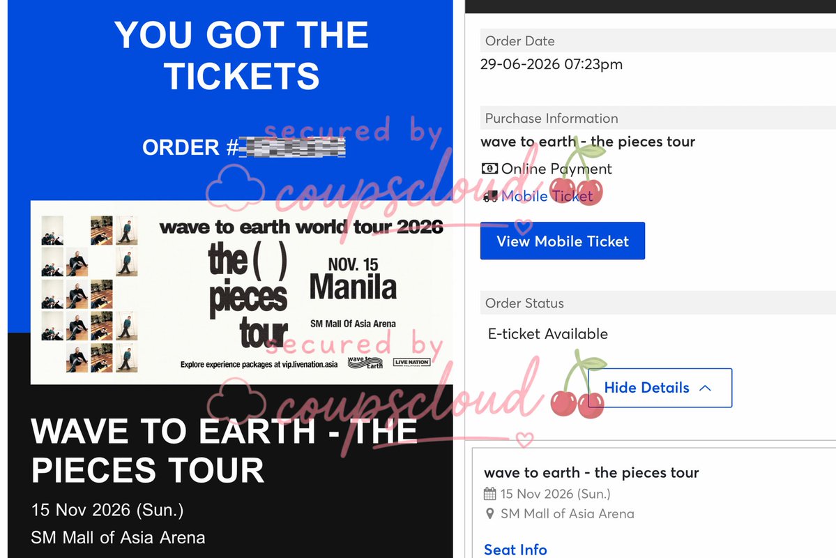coupscloudtix's tweet photo. WAVE TO EARTH IN MANILA - 290626 #ProofByCoupsCloud https://t.co/BHdojWggNF