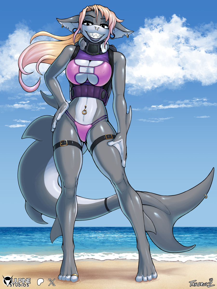 tailsrulz's tweet photo. Shark girl summer!
Meet Myridia, a feisty gill-breathing shark who must wear an apparatus that circulates oxygenated water and helps her vocalize when on land.
Why leave the sea, then? She's fascinated by land dwellers and finds them exotic. They feel the same way about her. https://t.co/tPtuWd7Bvh