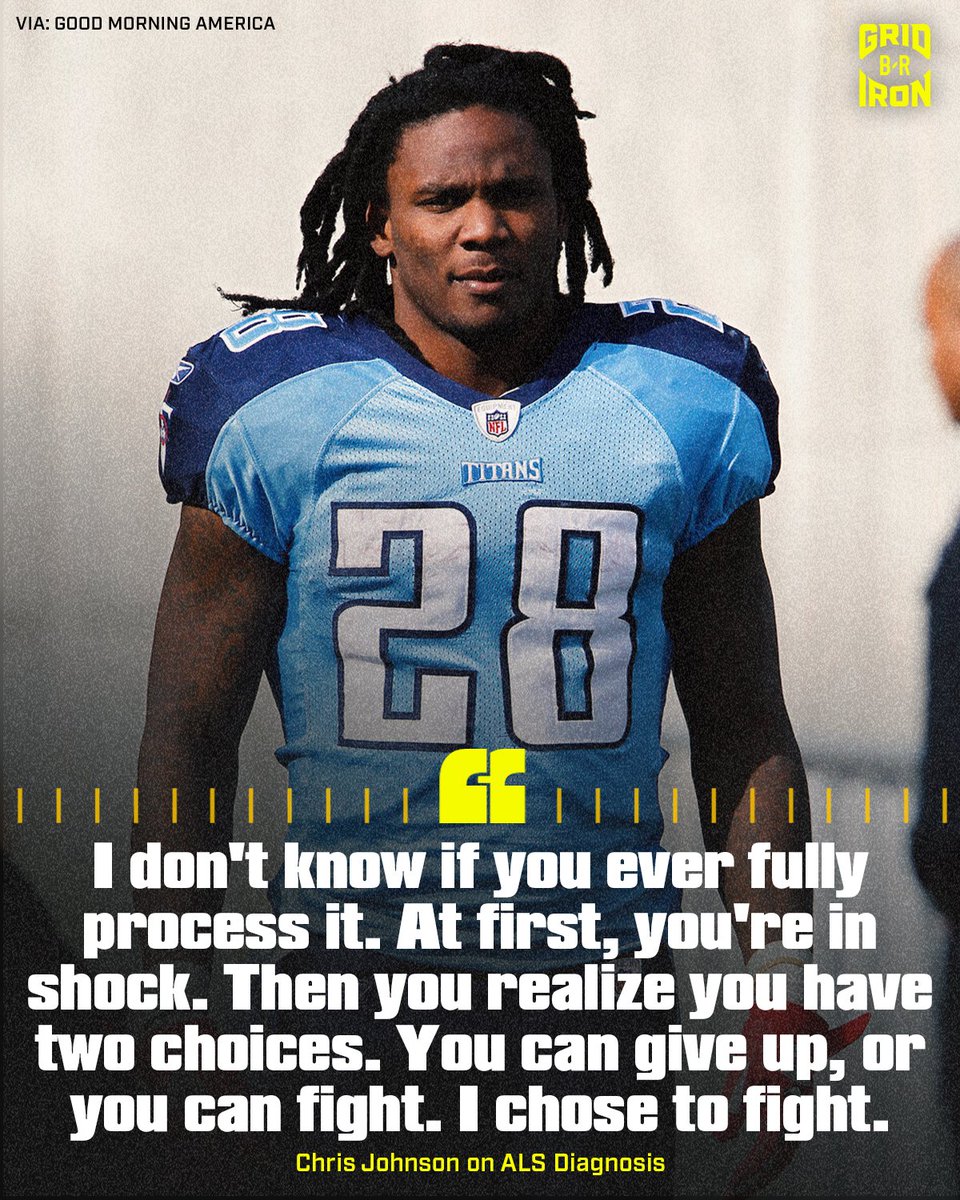 brgridiron's tweet photo. Former NFL RB Chris Johnson reveals he has been diagnosed with ALS at 39, via @GMA https://t.co/VrkOODSFpB