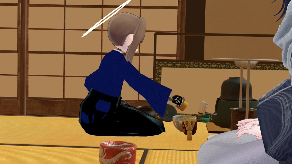 tyaneko28's tweet photo. 本日は #VRC茶道部 の6月の月釜に参加してきました。 https://t.co/5MJE3C3iQ1