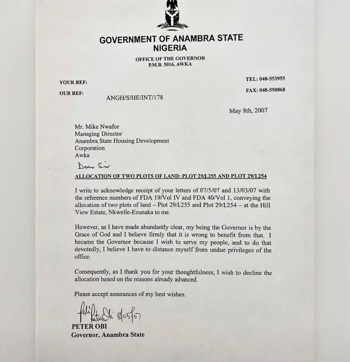 Morris_Monye's tweet photo. All I’m saying is that few of you in office can do this. 

When you have all, what do you need extra for. Extra that can be used for the common good of all. 

You’ve conquered greed. 

Peter Obi has conquered greed. https://t.co/0vM6yGZhHw