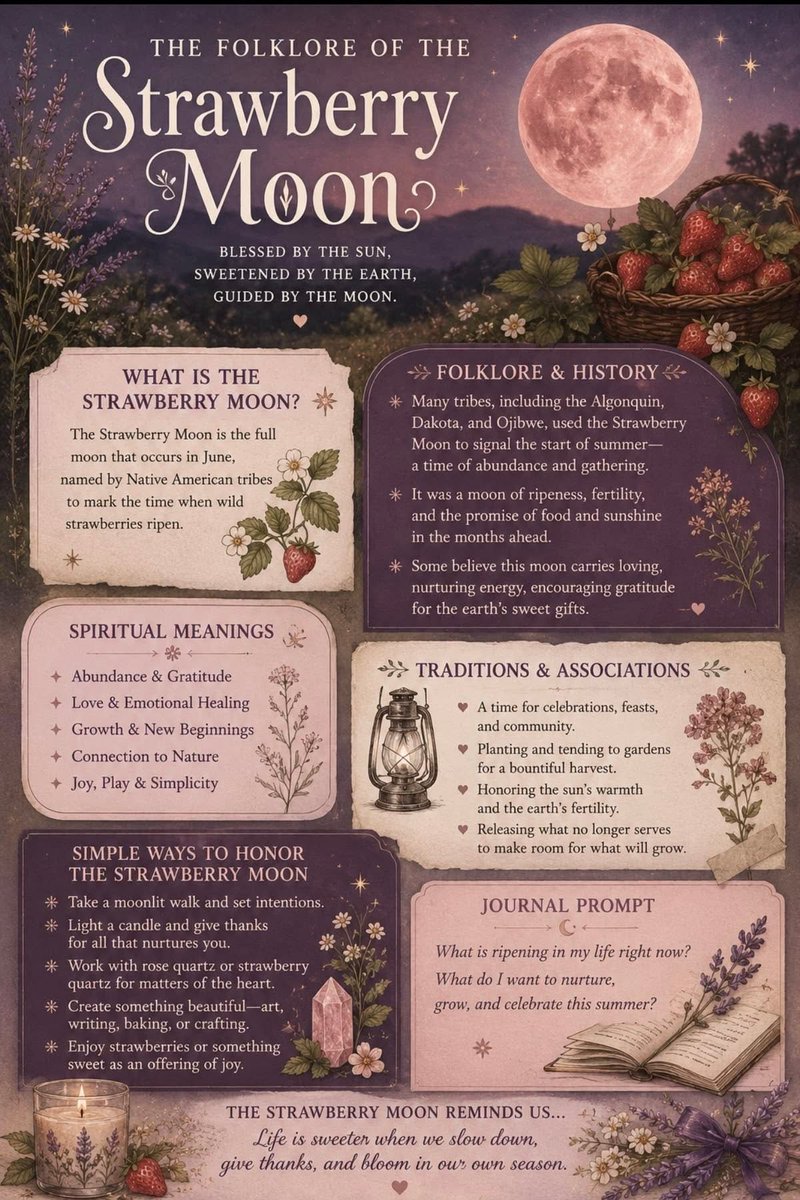 thewitchbrmclst's tweet photo. Strawberry Moon https://t.co/151WekgVY3