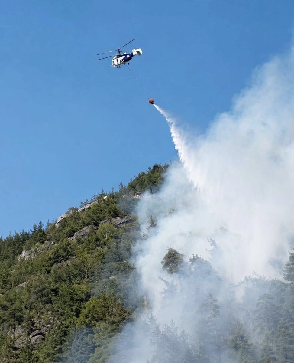 Bursayerell's tweet photo. ORHANELİ YOLUNDA YANGIN
Bursa-Orhaneli yolu üzerindeki ağaçlık alanda çıkan yangına itfaiye ve orman ekiplerinin müdahalesi sürüyor.
Söndürme çalışmalarına helikopter de havadan destek veriyor. https://t.co/fzFYkymkdf
