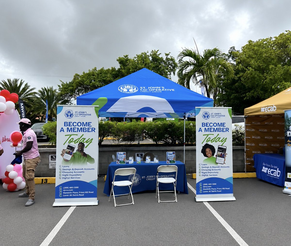 MarketinMachine's tweet photo. Branded setup with tent, tablecloth and banners creating a clean, consistent presence on site.

Client: St. Johnn's Co-operative Credit Union

Need help bringing your brand to life? Contact us:
📞 764-7427
📧 info@mmantigua.com
📍 Suite 101, Village Walk, Friars Hill Road https://t.co/Pfe8YDuomT