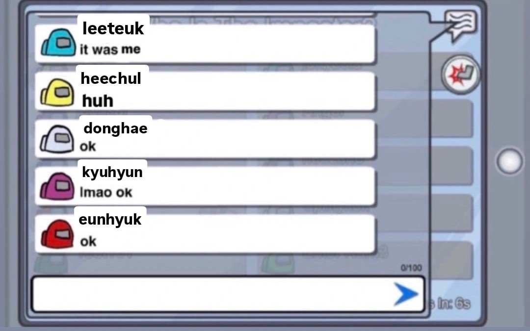 hipchul's tweet photo. #teukchul playing among us be like: https://t.co/QEMrqrgWYT