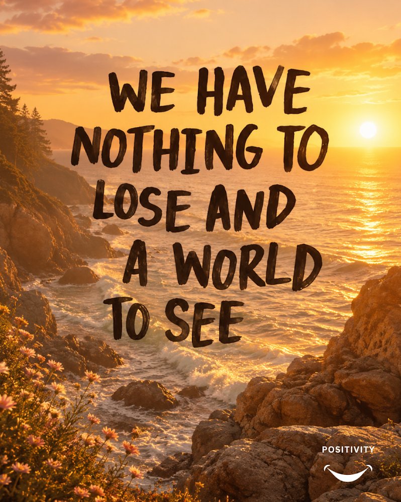 PositivitySaid's tweet photo. Life is meant to be experienced, not postponed.

Take the trip, chase the dream, say yes to new adventures, and make memories that last. The world has so much waiting for you—don't be afraid to go and discover it. https://t.co/6Tji7Wr0IX