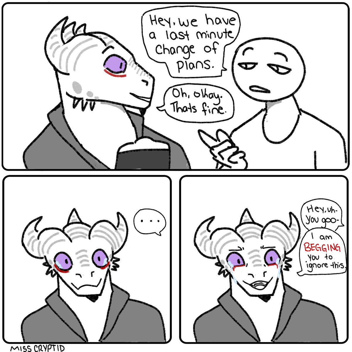 MissCryptidArt's tweet photo. Disproportional Emotional Response
(I don't know why I'm like this) https://t.co/y5EpeY9V2h