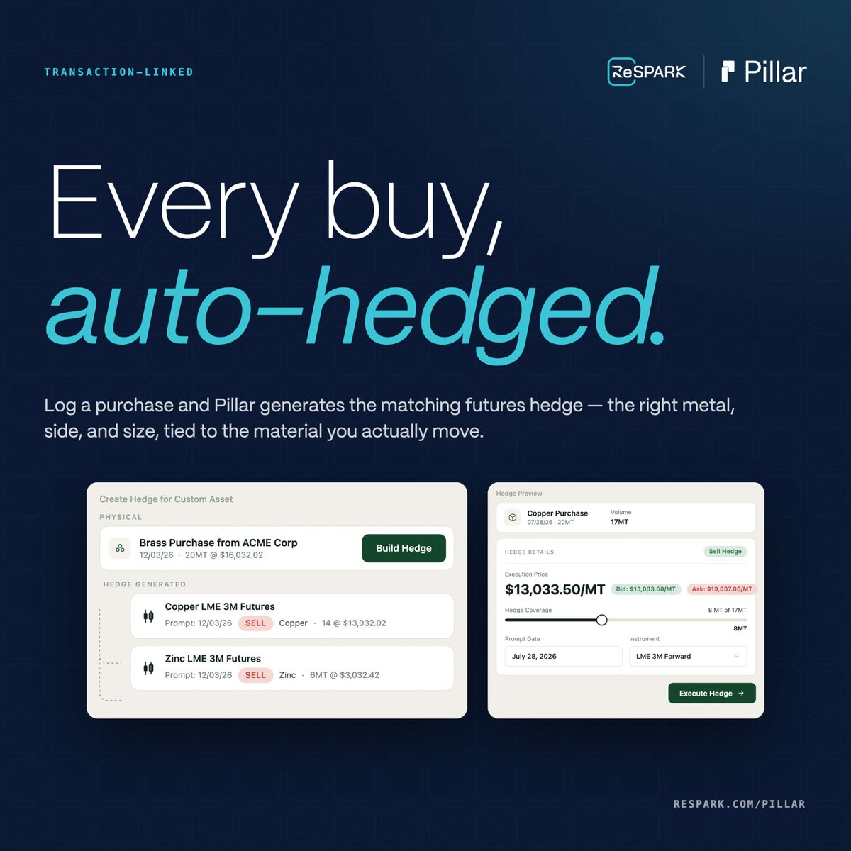 respark_sw's tweet photo. 🔄 Commodity exposure starts with every transaction.

Pillar helps automate hedging by linking purchases and sales to the appropriate futures positions—reducing manual work and improving risk visibility.

🔗 https://t.co/8BL2IlrLOw

#ReSpark #Pillar #Hedging https://t.co/sqzuTsX97B