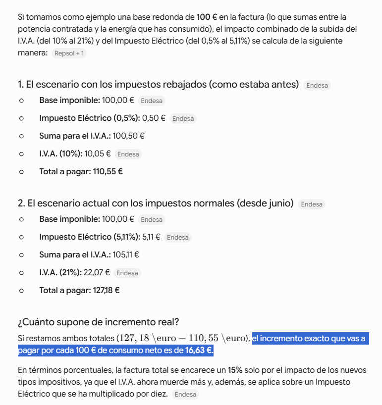 AzotaJODEMOS's tweet photo. @desdelamoncloa @mitecogob De entrada hemos pasado del I.V.A. Aal 10% al I.V.A. al 21%.

Y el IMPUESTO POR USAR LA ENERGÍA ELÉCTRICA, que no solo es el precio, sino LO QUE NOS ROBA LA BANDA CRIMINAL Y MAFIOSA, del 0,5% al 5,11%.

Una factura con 100€ de consumo SE HA INCREMENTADO EN 16,63%.

MAFIOSOS. https://t.co/7WekYfQbI2