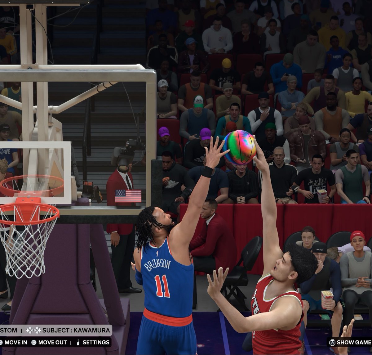 paularupolo's tweet photo. Brunson the GOAT with the monster block on Yao 👌🏼😎 #nba2k26 https://t.co/C4KLaQNs5v