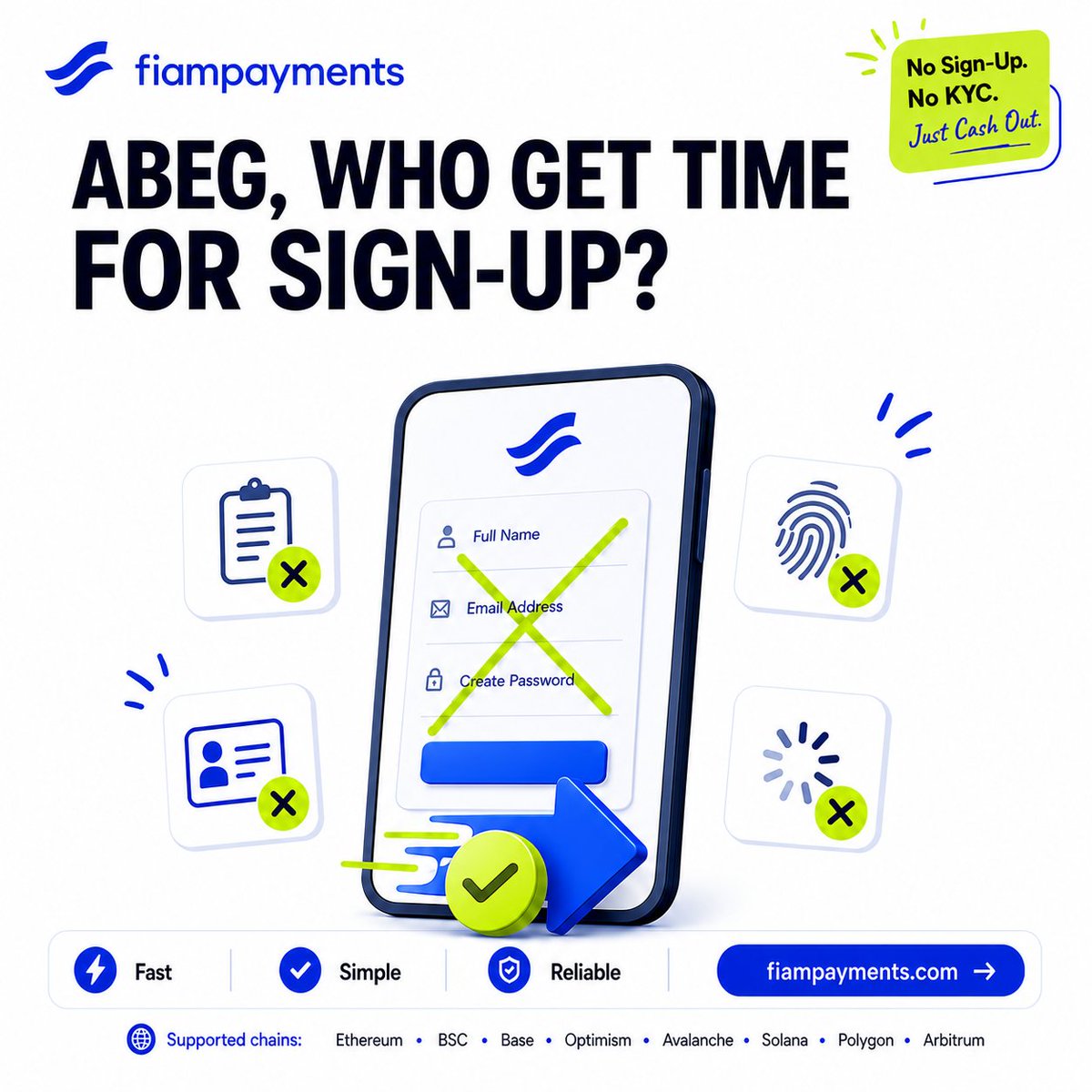 fiampay's tweet photo. You wan cash out crypto, dem say
“Sign up first.”
“Verify this.”
“Upload that.”
“Wait small.” 😭
Abeg, who get time for all that?
With https://t.co/II7GePsNYe
~ No sign-up
~ No KYC
~ Just send and cash out
Simple, fast, and stress-free.

Your crypto, your Naira, no long story.
Happy new week !!
#cypto #USDT #USDC