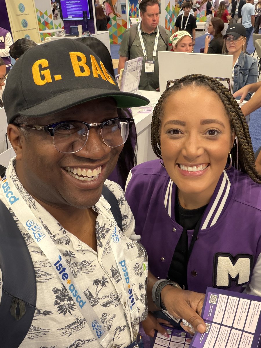 Gregbagby's tweet photo. Hanging out with Brittany at the magic school booth y’all come #ISTE @magicschoolai https://t.co/9DXuUzuzpH