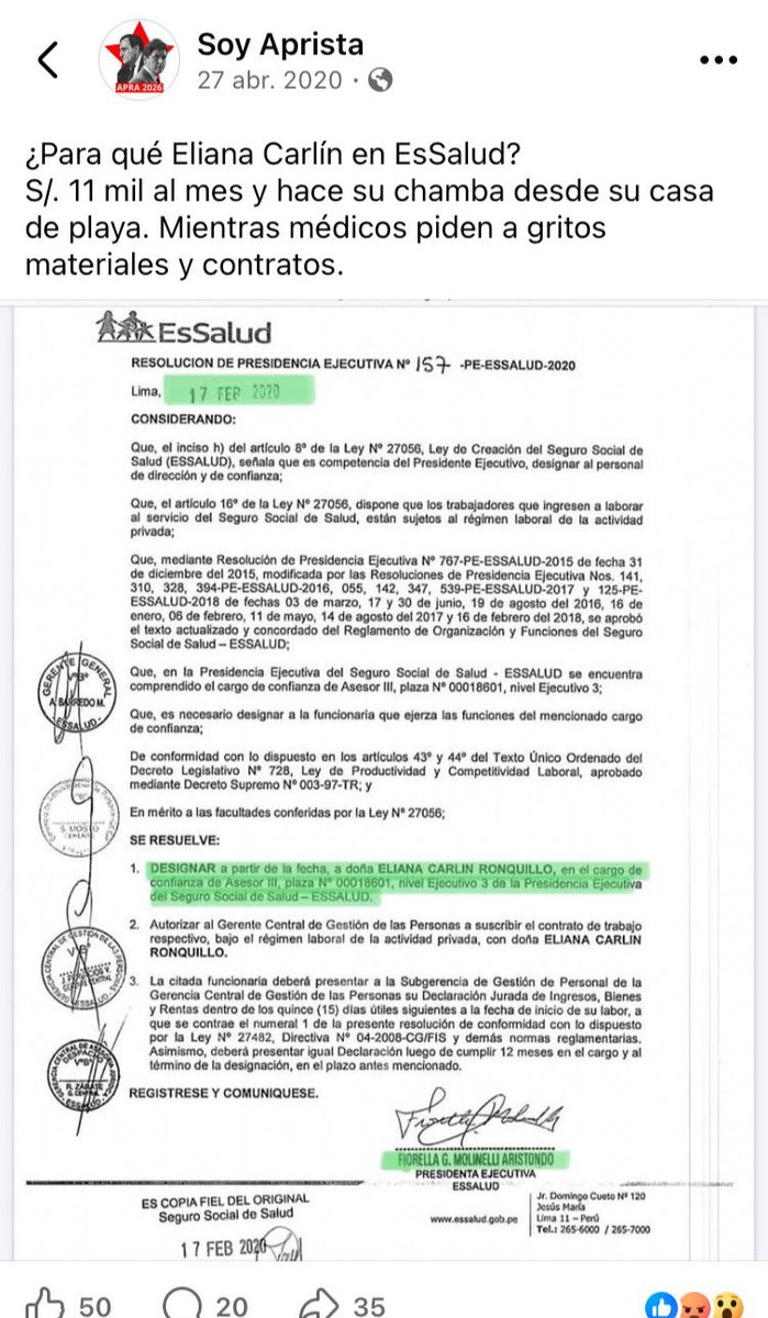 VeritatisPeru26's tweet photo. Eliana Carlín, fundadora del @noakeikope 
trabaja para Essalud. Nadine Heredia y luego Vizcarra la contrataron para destruir a Keiko 👇🏻

Se le acabó el recreo! 
@luchogalarreta https://t.co/v0CBeAvjVa