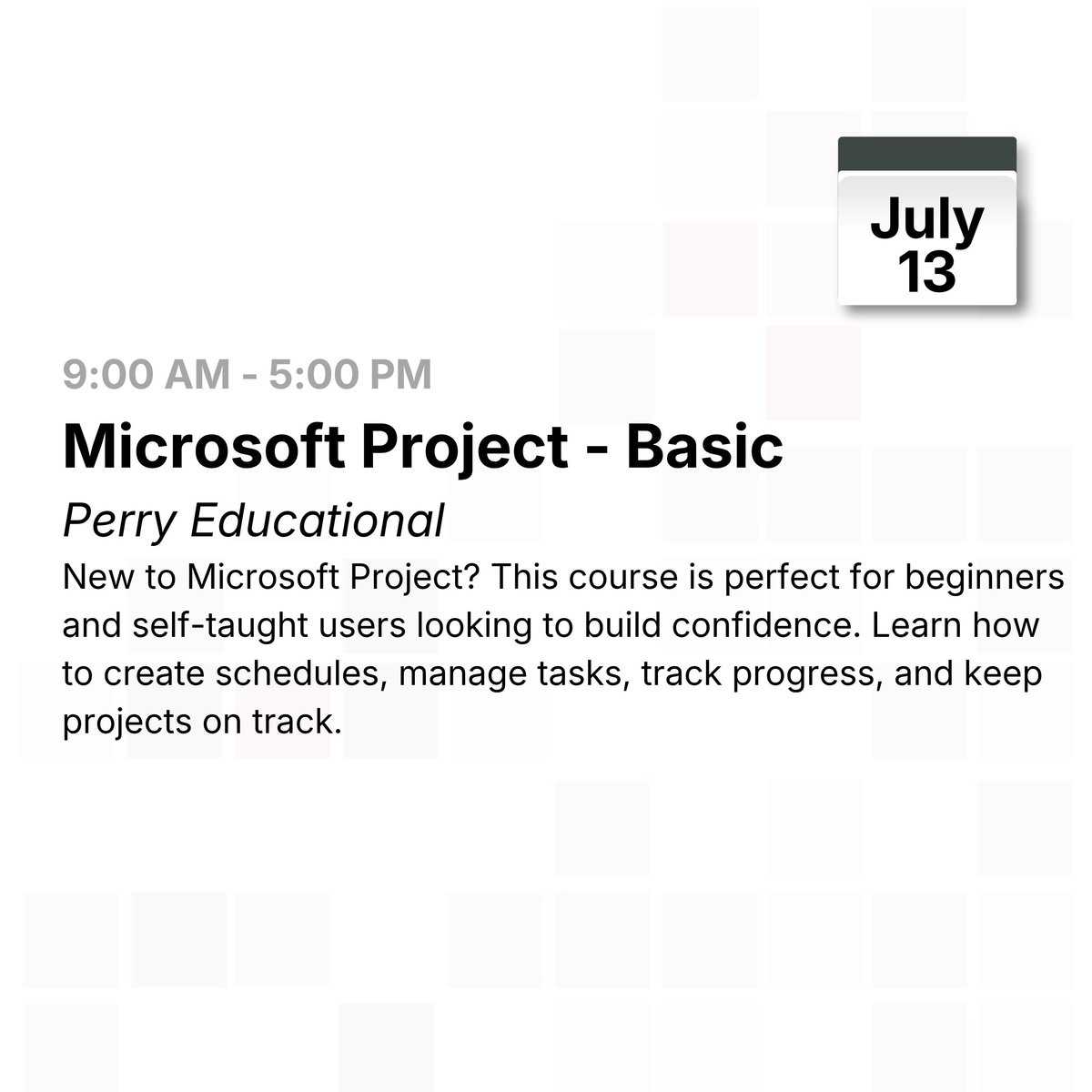 ECAManitoba's tweet photo. Build practical skills with Perry Educational:
Take the next step in strengthening your expertise!
Register today: https://t.co/teSxQJo1Jd
#ProjectManagement #MicrosoftProject #FieldProductivity #EarnedValueManagement #ConstructionManagement https://t.co/V9Lg6ZeOom