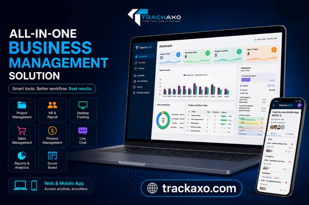 trackaxo's tweet photo. Simplify your business with TrackAXO—the all-in-one platform for:

✅ Project Management
✅ HR &amp; Payroll
✅ Finance
✅ Sales
✅ Desktop Tracking
✅ Live Chat
✅ Reports &amp; Analytics

🌐 https://t.co/zFrjE5nUA4

#BusinessManagement #ProjectManagement #ERP #CRM #HRSoftware https://t.co/K9eECz91KL