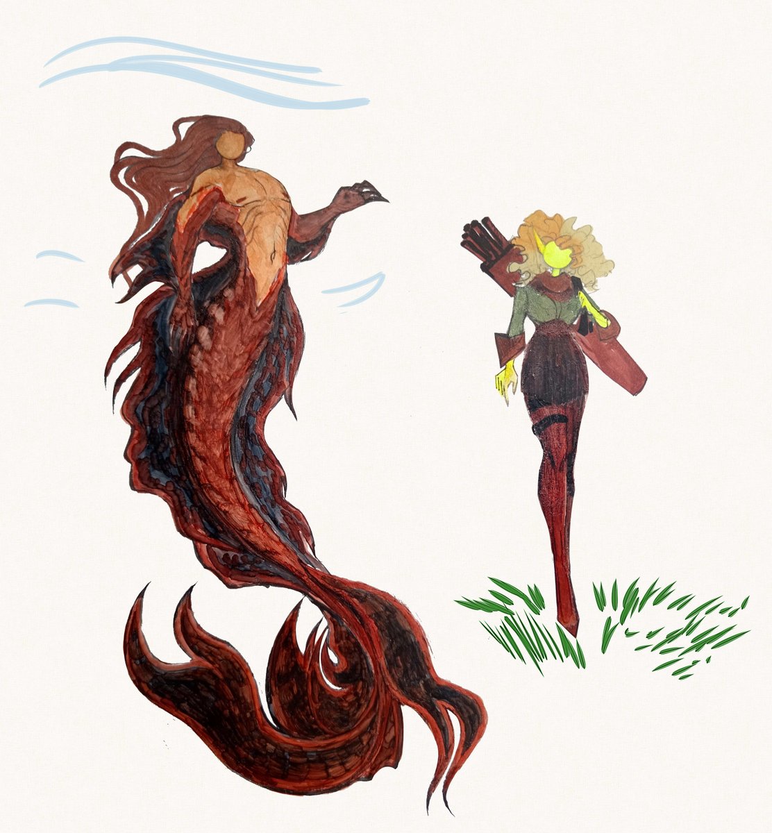 SashaSefe's tweet photo. #avm #alanbecker #kingorange #neonyellow
I hope this doesn't turn into another AU. But I like how they look in these outfits. I imagine their son Gold would be an elf who could breathe underwater. https://t.co/j1ObQBzG89