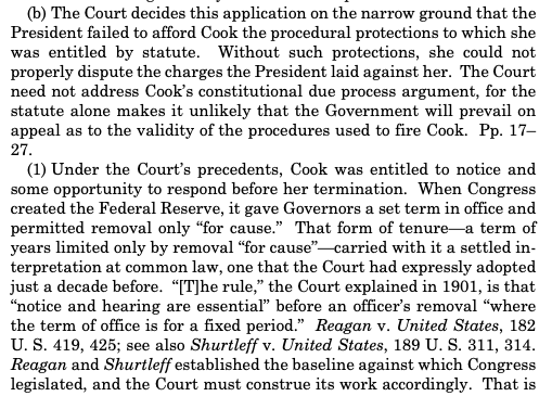 bhweingarten's tweet photo. Supreme Court: "[I]ndependent agencies are not 'independent' in the sense that they are free of the President and thus responsive 'only to the people of the United States.' - Chief Justice Roberts in Trump v. Slaughter

Supreme Court, also: "The protection from removal enjoyed by Governors of the Federal Reserve is consistent with the Constitution. The Founders knew from experience the calamities that could arise from even the 'suspicion' of political manipulation of monetary policy...So when they established the First Bank of the United States, they guaranteed its independence from Presidential control, and their successors did the same for the Second Bank...The Federal Reserve follows in this tradition, with a similar degree of independence from Presidential control. What matters is that the Federal Reserve remains consistent with the principles that underpin the First and Second Banks—namely, that monetary policy should not be subject to political interference. In the Court’s view, the Federal Reserve maintains the balance struck by the founding generation under modern circumstances." - Chief Justice Roberts in Trump v. Cook