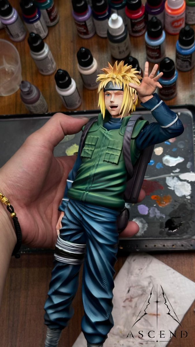 hamajippa's tweet photo. Ascend Studio Namikaze Minato 1/6

海外私定Ascend Studio 
黄色闪光 1/6雕像 青年版   
全球限量：88
定价：全款888，定金388
🔥 黄色闪光名场面定格！木叶天才忍者，还原经典名场面奥义图，发丝、战衣、地台全细节还原，头发大货全部打印件保证锐度，人物衣服文理已修改，拉链，上忍服优化。 https://t.co/kVrkJHJLES