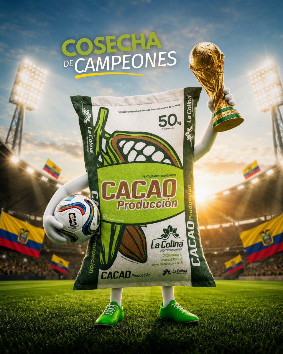 lacolinacialtda's tweet photo. 🏆 El cacao de campeones. 🇪🇨

Con Cacao Producción, brinda a tu #cultivo una #nutrición balanceada para corregir deficiencias del suelo, fortalecer el desarrollo del #cacao y alcanzar una #cosecha de mayor rendimiento y calidad. 🌱

📩 ¡Escríbenos por DM y recibe asesoría! https://t.co/pZacRmUvLm