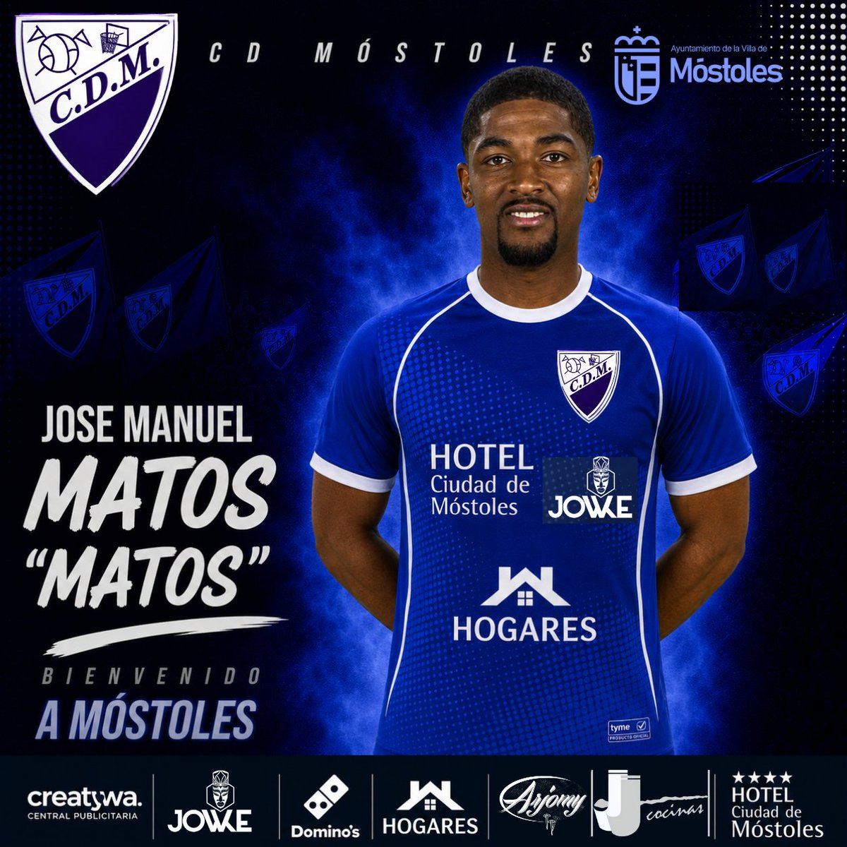 CDMostolesOfic's tweet photo. ✍️ José Manuel "Matos" ya es del C.D. Móstoles

El C.D. Móstoles incorpora a José Manuel "Matos", un defensa central con experiencia y solidez, que llega para reforzar la zaga azulona de cara a la nueva temporada.

¡Bienvenido a tu nueva casa, Matos!

 #VamosMóstoles 💙 https://t.co/dMZhK6BrQ1