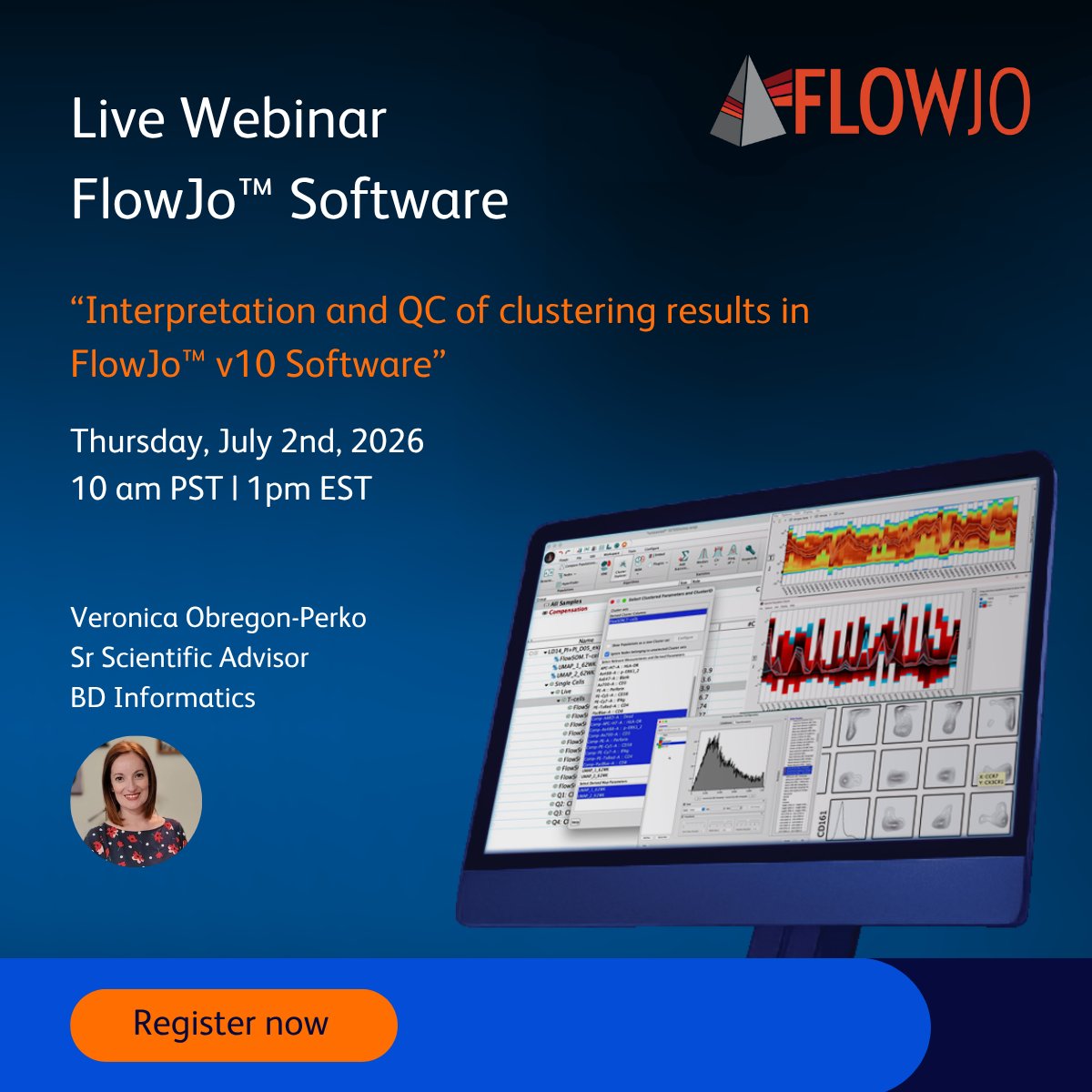 FlowJoNow's tweet photo. Sign up for our free webinar, Interpretation and QC of clustering results in FlowJo v10 Software, Thursday, July 2nd, 2026 at 10am PST | 1pm EST!
https://t.co/GIYEEXt7TQ
#flowjo #BDBiosciences https://t.co/FWtTwThYvP