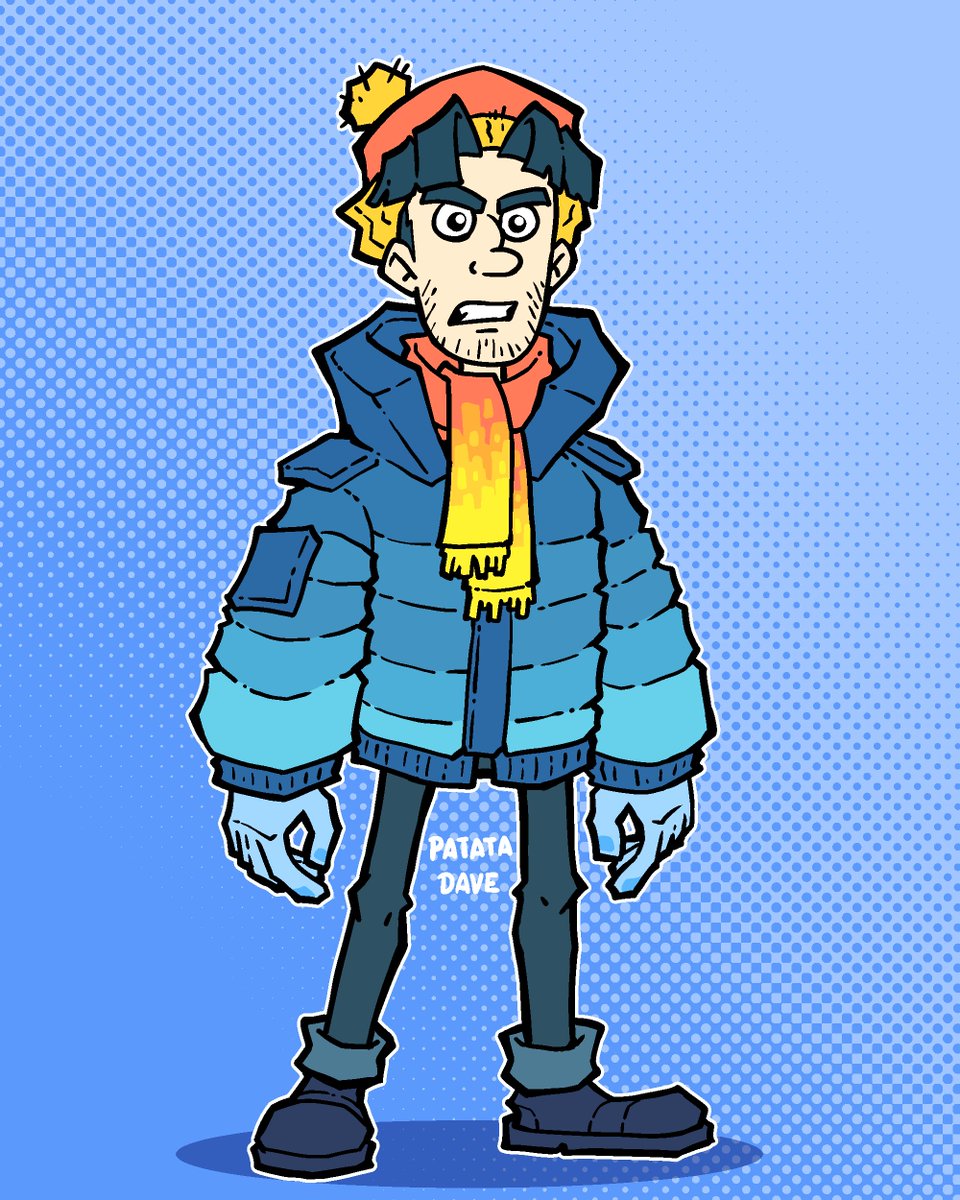 MrPatataDave's tweet photo. Un nuevo personaje! En esta caso un villano! Imagina a alguien que absorba el calor del entorno y enfríe el ambiente! Pero esa energía no desaparece... pues esa energía se convierte en fuego! Imagina que escupa fuego!
#cartoon #characterdesign #villain #speedpaint #villano https://t.co/W9bEAsK9UY
