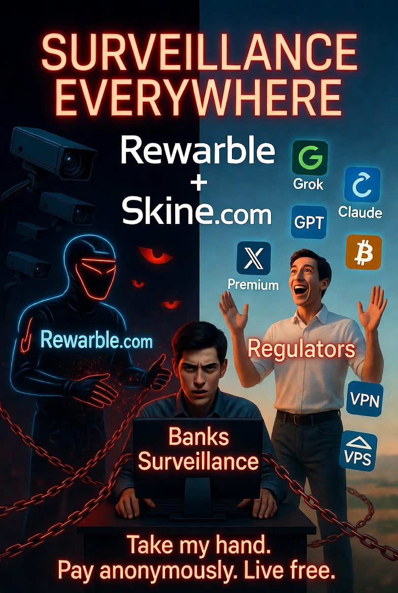AdmBit's tweet photo. Как оплачивать иностранные подписки через Bitcoin без верификации банков в 2026 🔥

Самый ��добный способ — https://t.co/91T8sIh7PV + https://t.co/u46T0k9q5S

Простая схема:
 1⃣Заходишь на https://t.co/66RXxieMii
 2⃣Выбираешь нужную сумму пополнения Rewarble
 3⃣Оплачиваешь инвойс напрямую в Bitcoin
 4⃣Получаешь код активации
 5⃣Вводишь код на https://t.co/9uQzFmVP94 и получаешь баланс

Что я оплачиваю таким образом:
🔸Grok (xAI Premium)
🔸Claude 4
🔸GPT-4o / GPT-5
🔸Gemini, DeepSeek, Llama, Mistral и другие ИИ-модели
🔸X Premium
🔸Свой VPS для VPN

 🥷Важный момент по VPN и картам:
Когда выпускаешь виртуальную карту на Rewarble — обязательно используй VPN той страны, где хостится твой VPN-сервер.

Например:
 🔹VPN в Нидерландах → карту ��ыпускай в Нидерландах
 🔹VPN в Германии → карту в Германии

Иначе банк/сервис может увидеть несоответствие геолокации и заблокировать карту при оплате.

Дополнительно для максимальной приватности:
 🔸Свой VPS (https://t.co/kH9lxUMOKn и аналоги) — оплата Bitcoin
 🔸WireGuard / Amnezia VPN
 🔸Self-hosted LLM (Ollama)
 🔸Self-hosted SearXNG, Matrix, Nostr relay

Таким образом банки вообще не видят, что ты покупаешь VPN, VPS или подписки на ИИ и  другие сервисы.

Вывод:
Rewarble + Skine — один из самых простых и рабочих способов в 2026 году. Никаких банков, никакой верификации, полная приватность.

#Bitcoin #Rewarble #Skine #Privacy #SelfHosted #DigitalSovereignty