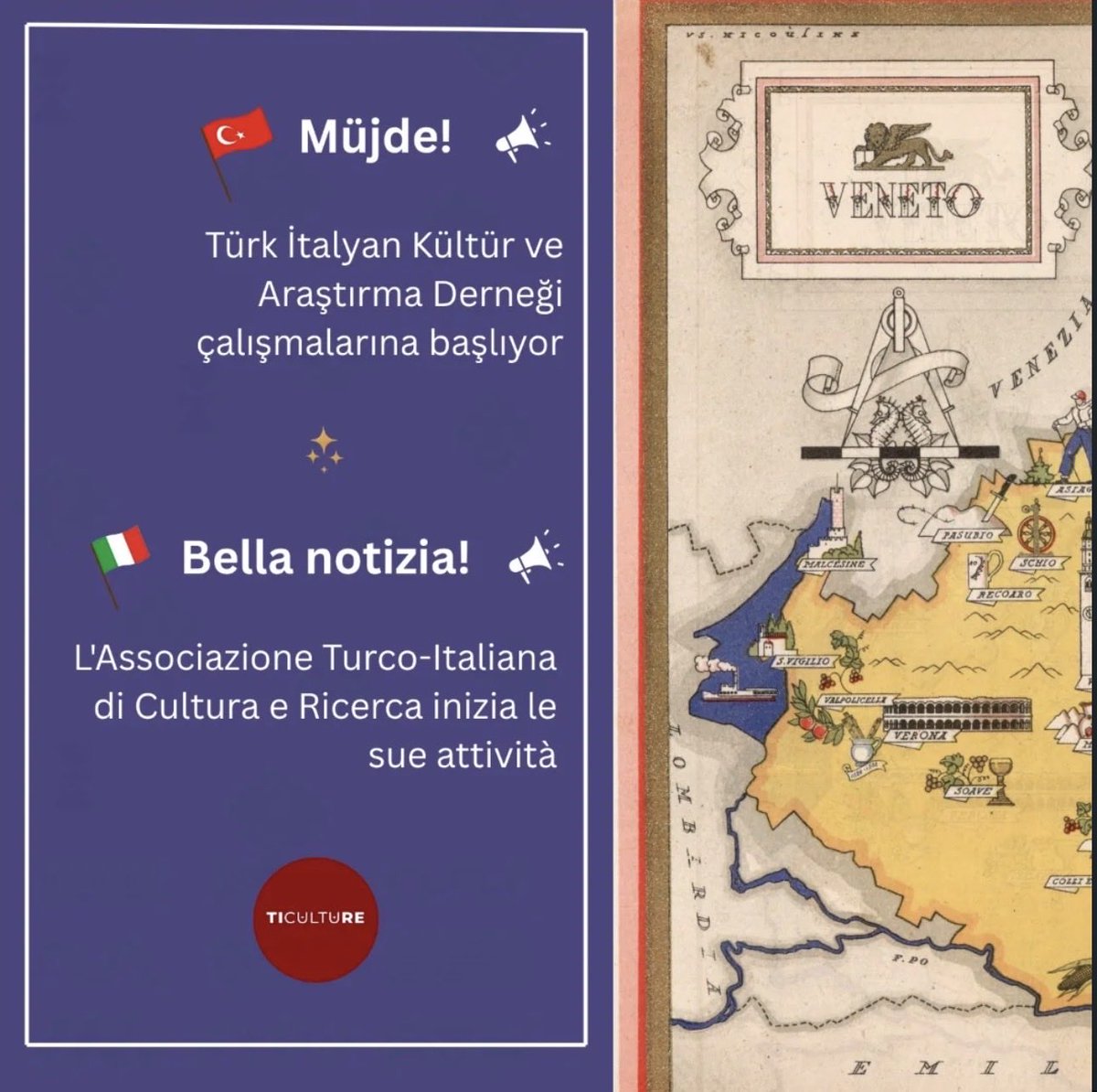 ErenCanga's tweet photo. I am pleased to announce the establishment of the Turkish Italian Culture and Research Association (TICULTURE) where I serve as the co-founder of the association.

All the relevant links ⬇️

https://t.co/UkJp9kWU7t https://t.co/1wOhSsdAst