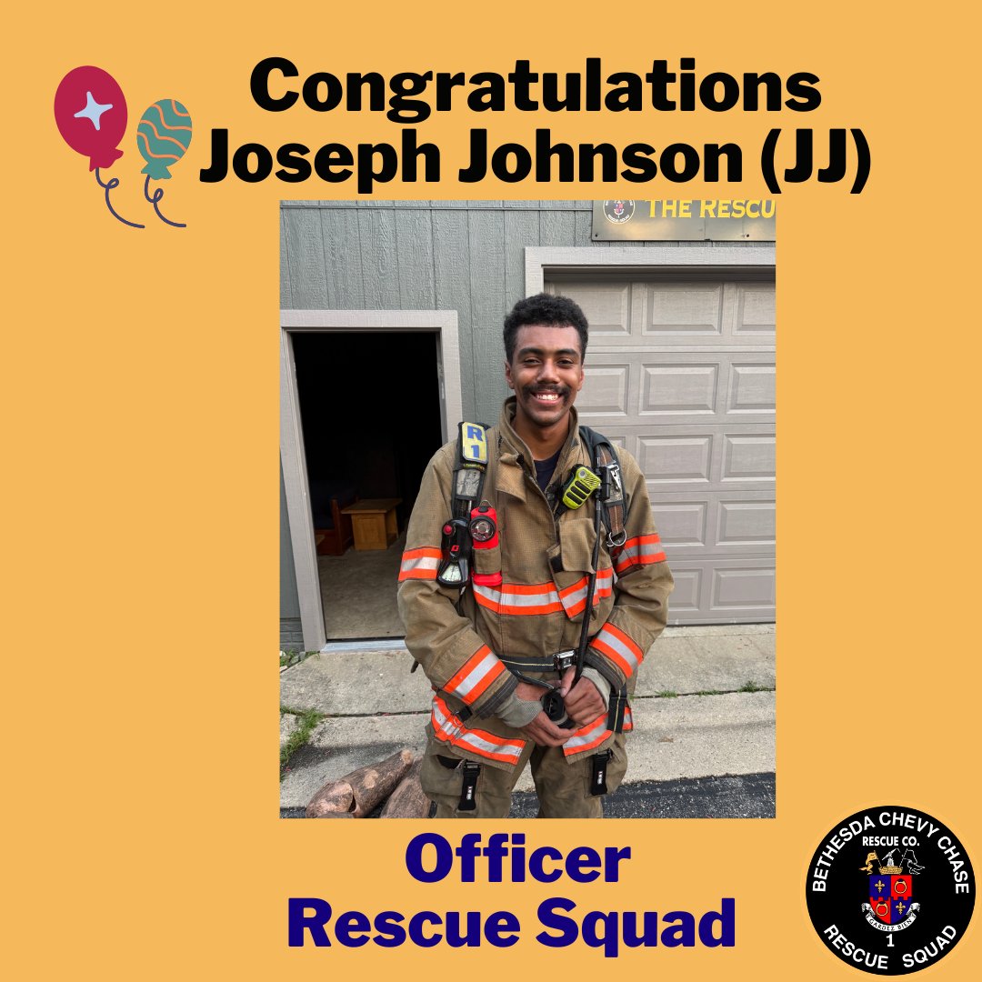BCCRS's tweet photo. Congrats Master Firefighter Joseph Johnson (JJ) now qualified to ride as Officer for Rescue Squads 741 and 741B!  By day, he works at Underwriters Laboratories as an engineering technician, conducting research strategies and tactics for the fire service.  #volunteer #firefighter https://t.co/we7VWpTtHU