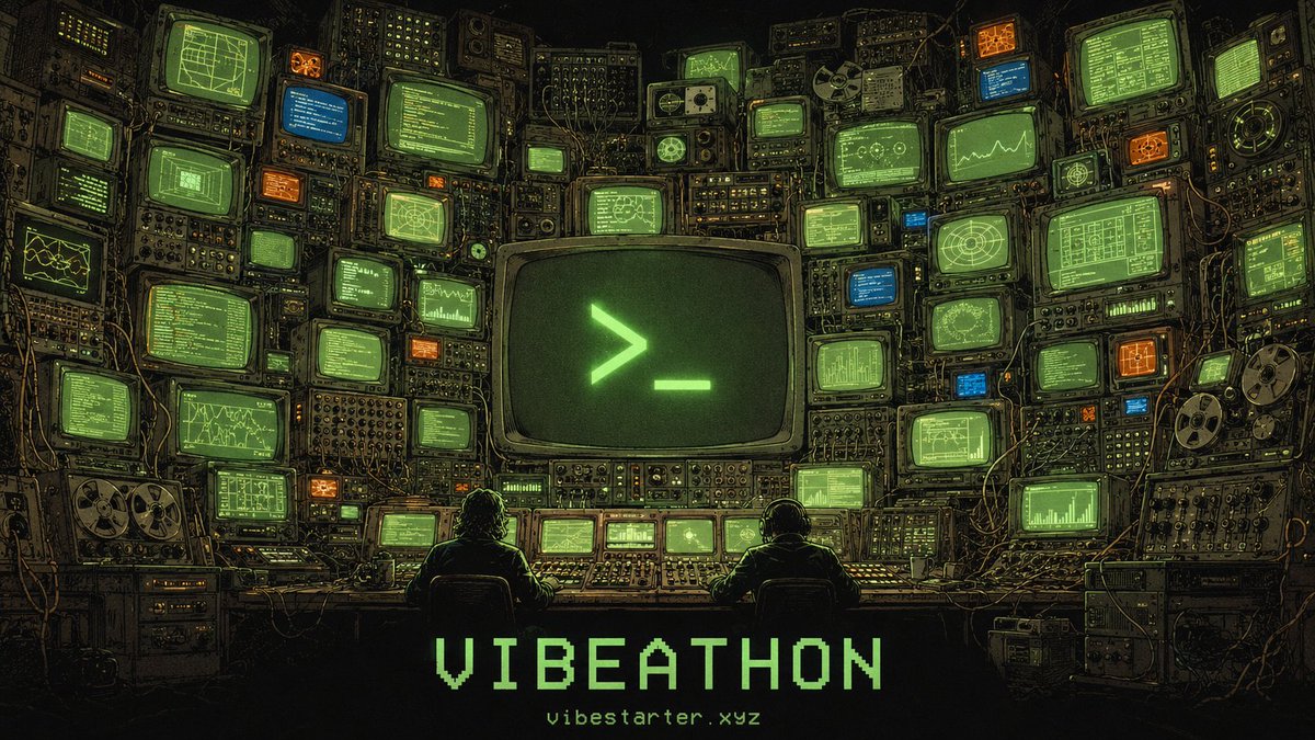 vibestarterxyz's tweet photo. Introducing the Vibeathon ⚡

A 2 week build competition for vibecoders, competing for the chance to raise on Vibestarter + Cash prizes for top 3 🏆

Open to all, with Claude Pro sponsorship for $VIBES &amp; starter card holders. 

Applications open 10PM UTC  https://t.co/72eor16M5Q https://t.co/XN0KY7v1Kh