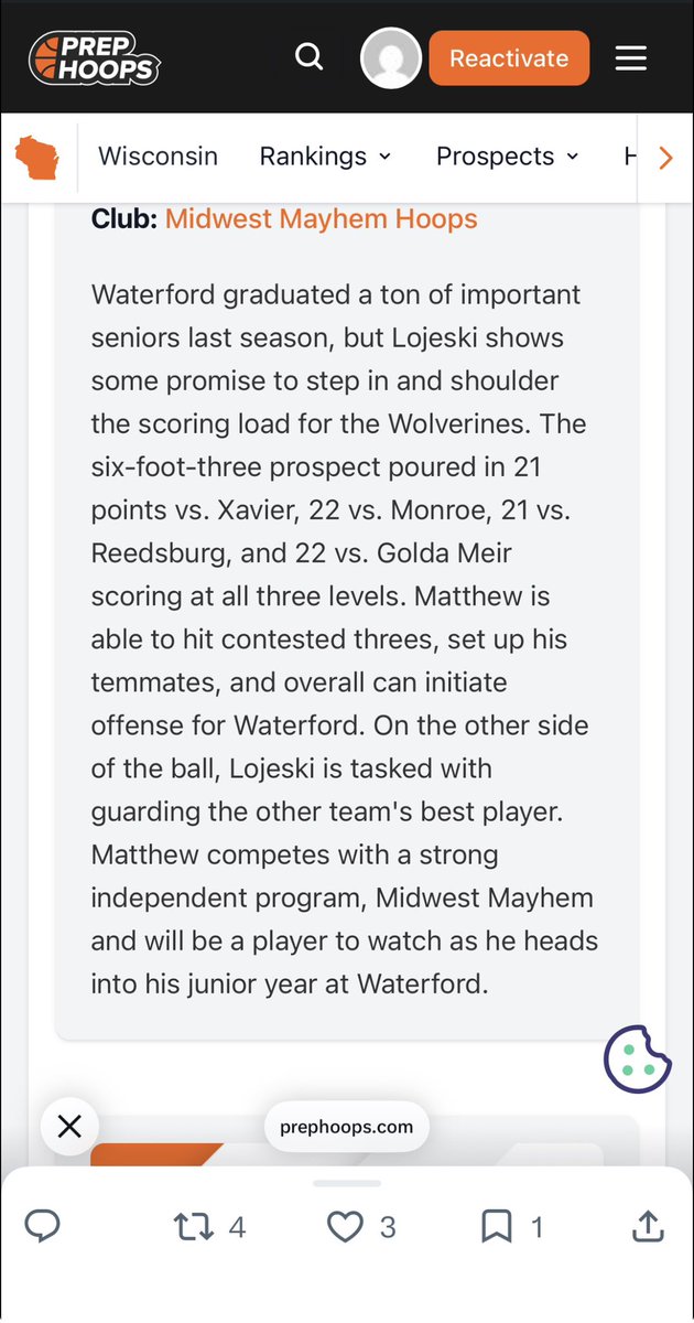 waterfordhoops's tweet photo. Thank u @BrettPickartsWI for noticing our guy @Matthewlojo24 and his performances this weekend. https://t.co/UTLC1rJzi4