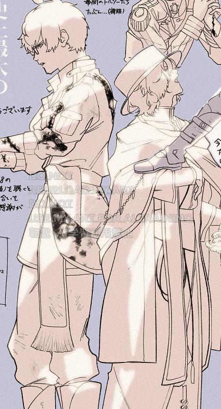 o_t_f_K's tweet photo. いつものわかりきったことだらけのステ感想です※フラットめなつもりですが一応CPを生産する人間が描いているので注意　ほぼ革命3人･文字がやかましい･役者さんの顔あり　https://t.co/PHowHjD8s2 https://t.co/tqBPUhnbn9