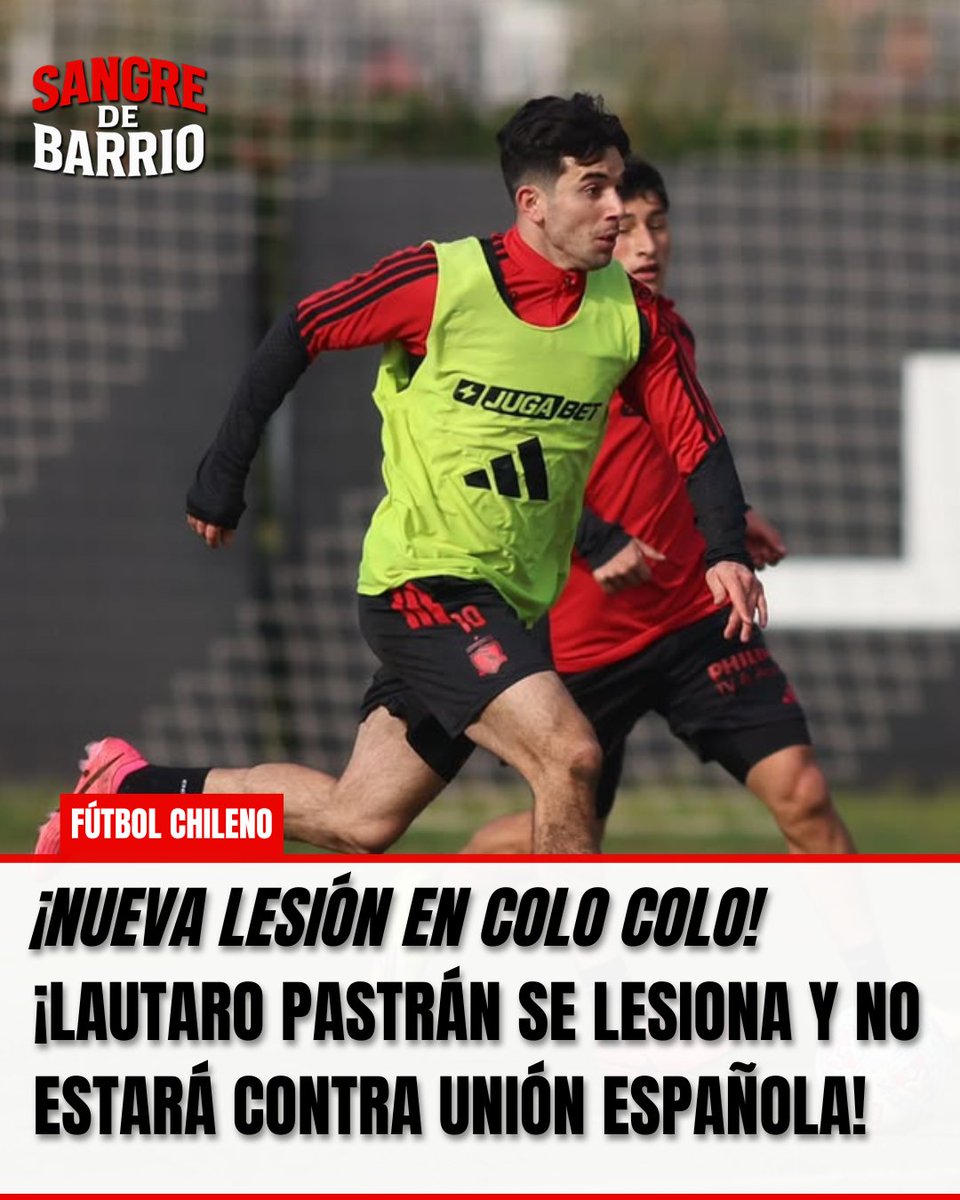 SdBmedios's tweet photo. 🚨Lautaro Pastrán sufrió un Esguince de rodilla y estará ausente por aproximadamente un mes. 
✅Ya se encuentra en tratamiento kinésico

#colocolo #futbolchileno https://t.co/lWg6eXCXcI