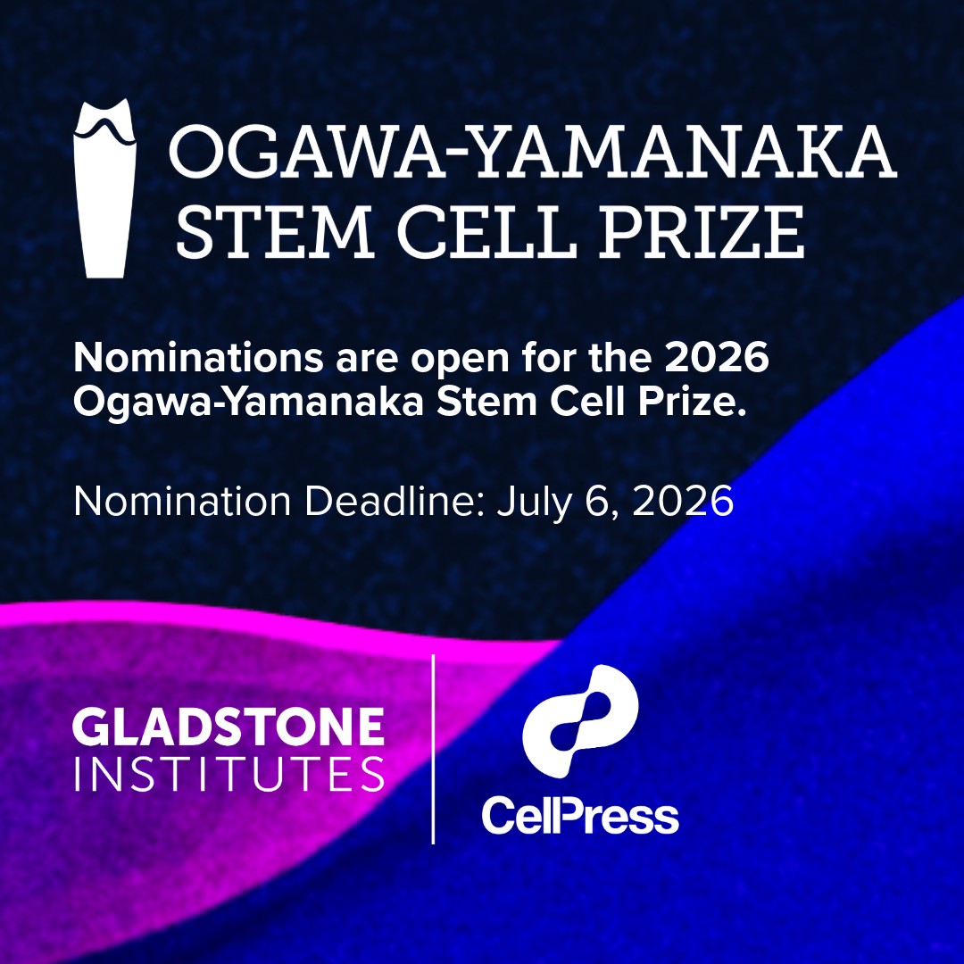GladstoneInst's tweet photo. Do you know someone who should be honored for their work in stem cell biology or regenerative medicine? 

The deadline to nominate them for the Ogawa-Yamanaka Stem Cell Prize is approaching. 

Learn more: https://t.co/vm2yD8JkVu

@CellPressNews
@CellStemCell https://t.co/E0CKdmsOzs
