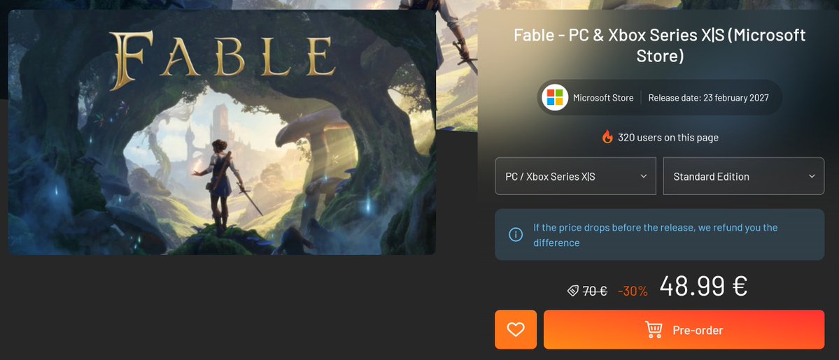 analistadebits's tweet photo. FABLE ya tiene mínimo histórico a meses de salir a la venta. Recordad que Instant-Gaming respeta el precio más bajo desde que hacéis la reserva, por lo que si baja incluso más, conseguís el precio más bajo.

Este mensaje no es un ad.

Link afiliado: https://t.co/qXLjNkhRVN https://t.co/AjJOFLv5J5