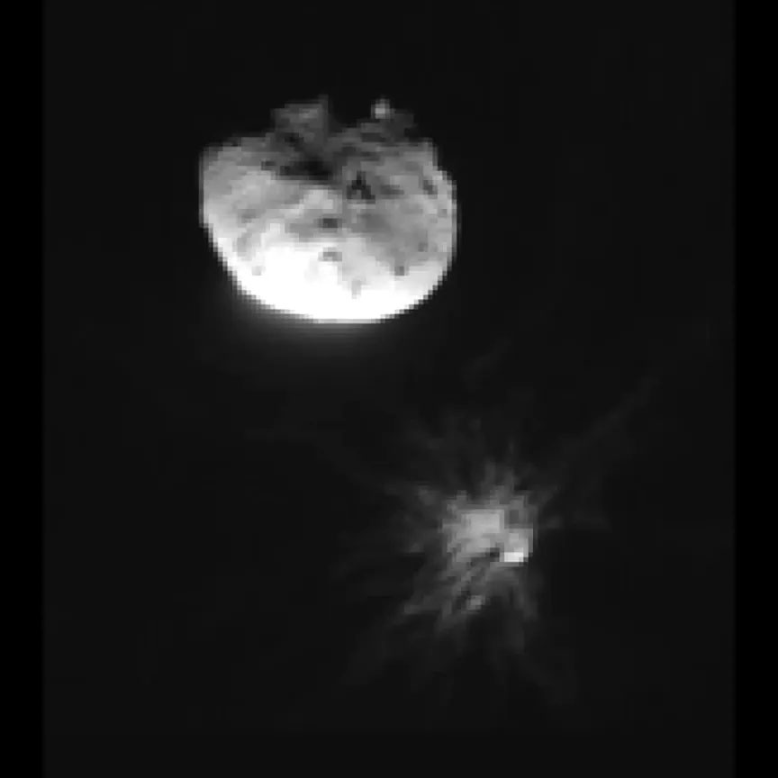 SCHOTT_AG's tweet photo. Happy World Asteroid Day! It's been 4 years since @NASA 's Double Asteroid Redirection Test (DART) mission. We’re proud to contribute with our ZERODUR® glass-ceramic, enabling precision optics to safeguard our planet.

Image credit: NASA/Johns Hopkins APL/Steve Gribben/ASI/UofMD https://t.co/ffRnLQhmcN