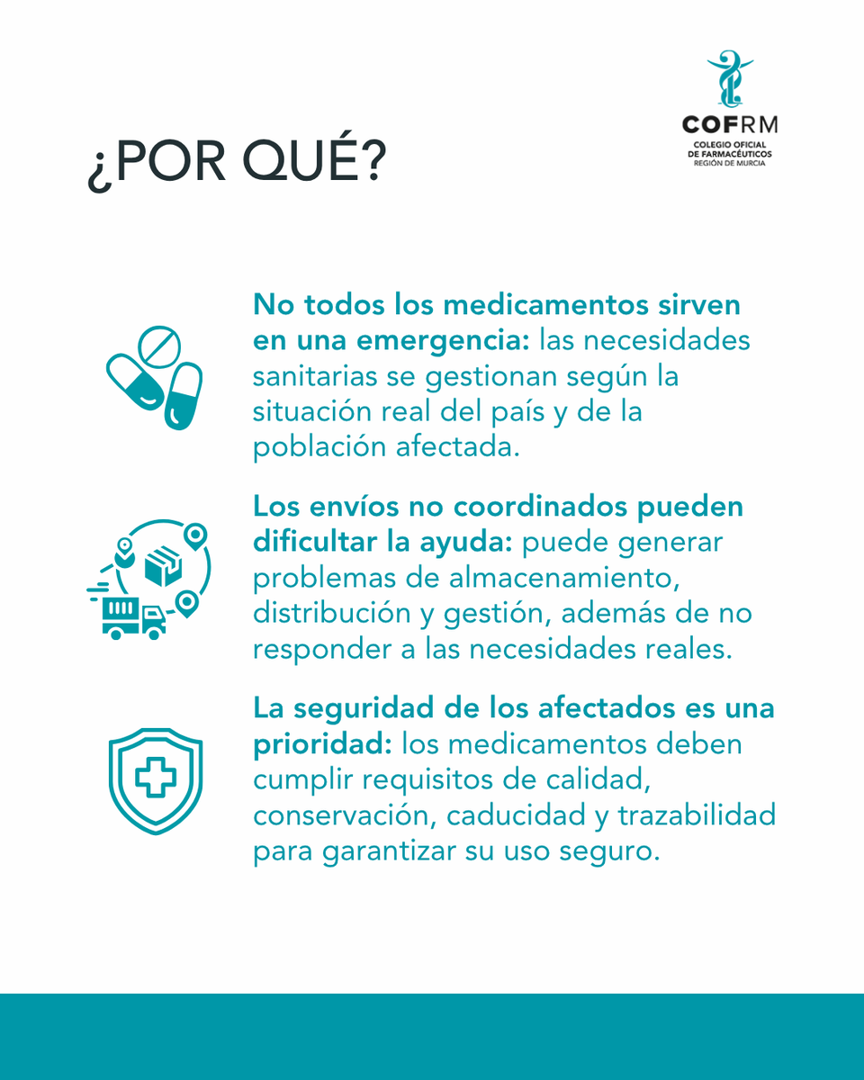cofmurcia's tweet photo. @farmamundi 🤝 Donar a través de vías oficiales permite que cada aportación sea útil, organizada y llegue de forma efectiva a las personas afectadas. https://t.co/gIw3PGHMGe