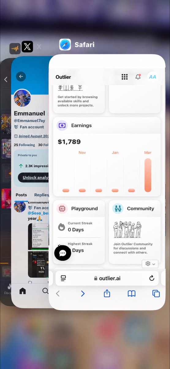 Emmanuel7ay's tweet photo. @dantemoth @Everyone Get your outlier account setup from better plug.. mine 3 month and still Chopin😇 https://t.co/JeY8AfuW9z