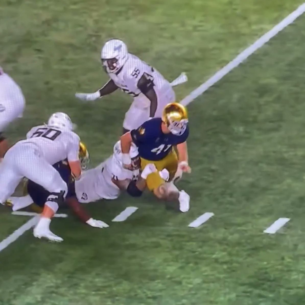 nd_winencheese's tweet photo. Led to a TD, which led to a loss, which led to missing the CFP https://t.co/tozIO7BZzy