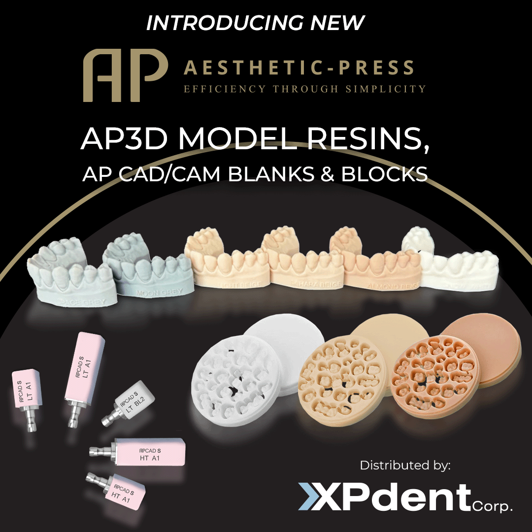 xpdent's tweet photo. ⚪ Introducing New ⚪

AP Aesthetic Press AP3D Model Resins, CAD/CAM Blanks &amp; Blocks

📣Save 20% OFF for a limited time🕒

Use promo code: APBLR20

Learn more👇
https://t.co/XRSssi1D2h

#xpdent #astheticpress #cadcamdentistry #dental3dresins https://t.co/wX5Ja0oLaq