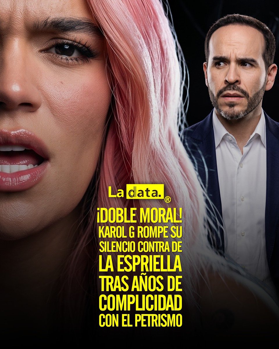 ladataec's tweet photo. #Tendencia ​​¡Doble moral! Karol G rompe su silencio contra De la Espriella tras años de complicidad con el petrismo

La reciente carta abierta enviada por la reconocida artista colombiana Karol G al presidente electo, Abelardo de la Espriella, ha generado un intenso debate público, subrayando la alta expectativa y confianza depositada en el nuevo mandatario. 

Mientras diversas voces critican el momento elegido por la cantante para realizar estas exigencias, miemtras en la gestión de Petro no exigió nada por el el pueblo, seguidores del presidente electo han salido en su defensa, destacando que el talante democrático, la trayectoria y el perfil de liderazgo de De la Espriella constituyen la mejor garantía para unificar al país y atender las necesidades reales de los colombianos, reafirmando así el respaldo mayoritario hacia una gestión que apenas comienza con la promesa de superar las polarizaciones del pasado.

@ladataec 👈

#ladata #TendenciaPolítica #KarolG #AbelardoDeLaEspriella