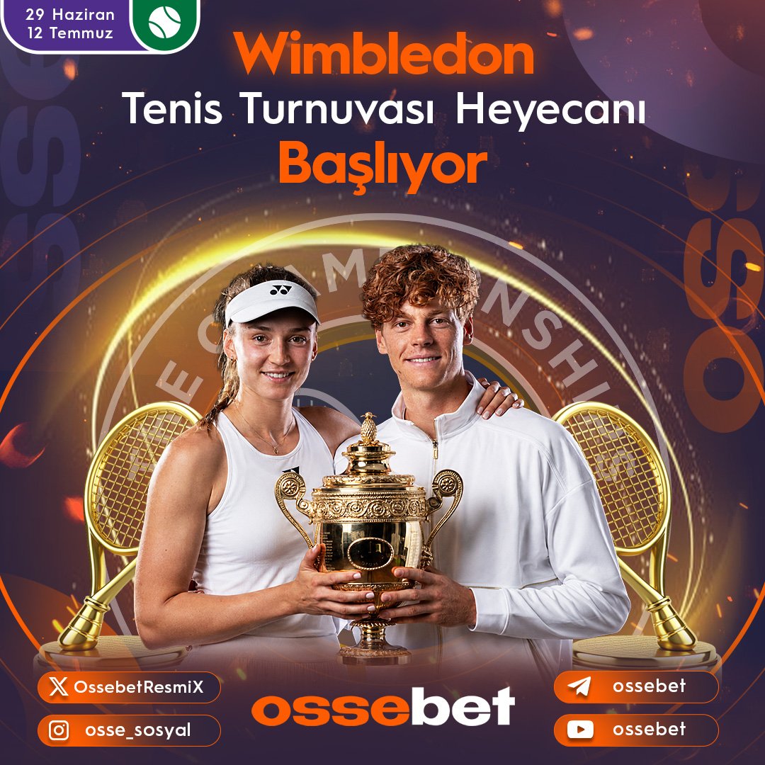 OSSE_BET's tweet photo. 🎾 WİMBLEDON TENNİS TURNUVASI BAŞLADI

🏓 EN YÜKSEK ORANLAR ve EŞSİZ MARKETLER ile OSSEBET'TE KAZAN

🔍 OSSEBET GİRİŞ https://t.co/urSlY6Xqnh https://t.co/0SV09xXkjx