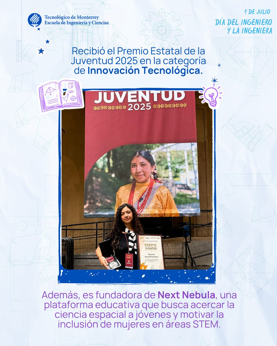 IngenieriasTec's tweet photo. En el marco del Día del Ingeniero y la Ingeniera, celebramos a quienes están transformando el mundo con su talento e inspiración. 🌎

Hoy conocemos la historia de Regina Díaz, estudiante de Ingeniería en Robótica, quien ha representado a México en la NASA . 🦾🇲🇽 https://t.co/CXBON9JXIq